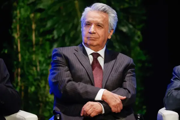 Fotografía de archivo del expresidente de Ecuador, Lenín Moreno, durante un evento, en Asunción (Paraguay).