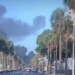 Accidente de camión tanquero provoca incendio en la avenida George Washington