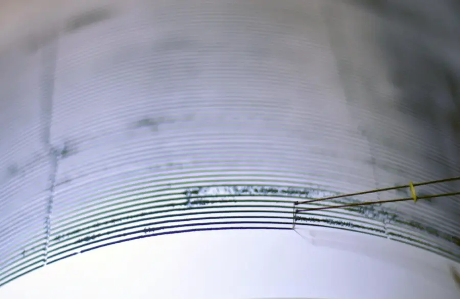 Detalle de un sismógrafo tras un terremoto.