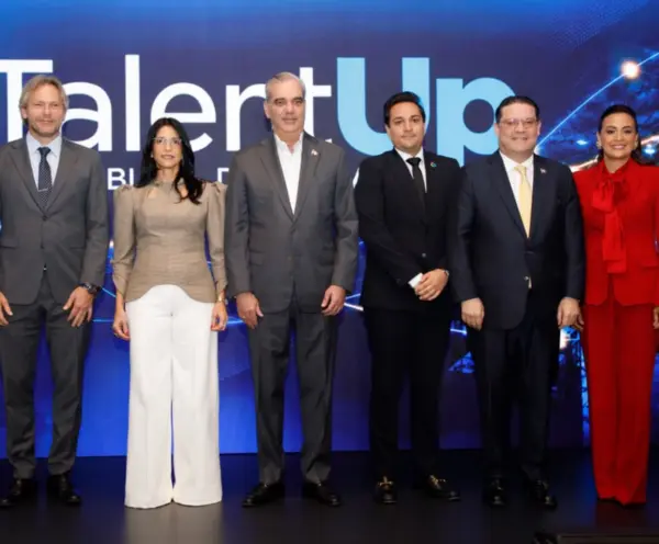 Presidente Luis Abinader, durante el lanzamiento de plataforma Talent Up.  JOsé De León