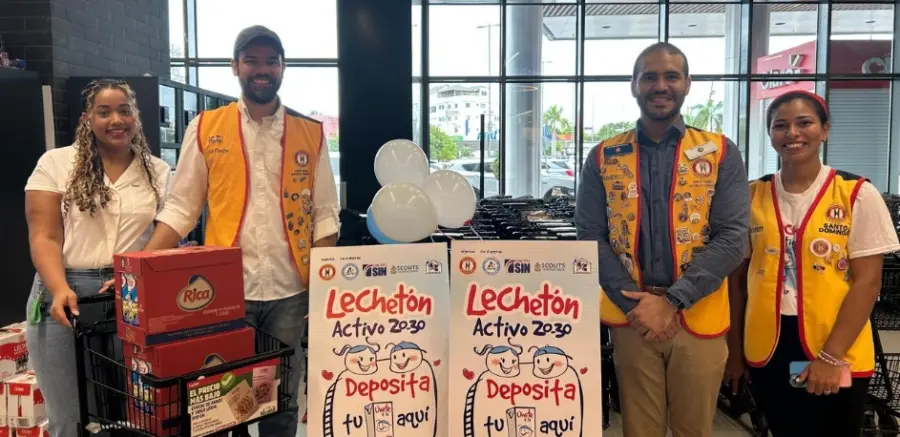 Integrantes del Club Activo 20-30 Santo Domingo hacen un llamado al país a sumarse a la campaña Lechetón 2026.