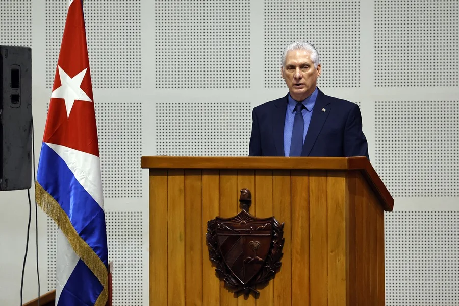 Fotografía de archivo del presidente de Cuba, Miguel Díaz-Canel, en La Habana (Cuba). EFE/Ernesto Mastrascusa