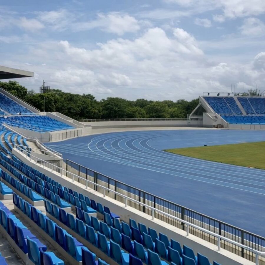 Vista parcial del remodelado estadio Felix Sánchez