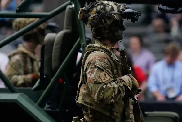 Fotografía de archivo de militares estadounidenses durante un desfile, en Washington. EE.UU.