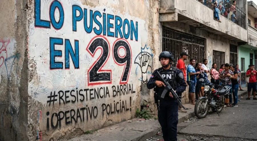 "Lo pusieron en 29" Código de la Policía Nacional.