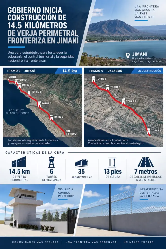 Inicia construcción de 14.5 kilómetros de verja fronteriza en Jimaní
