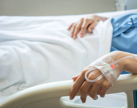 Conceptual of patient woman resting in hospital.