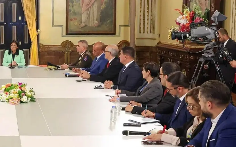 Delcy Rodríguez habla sobre la apertura en Venezuela.