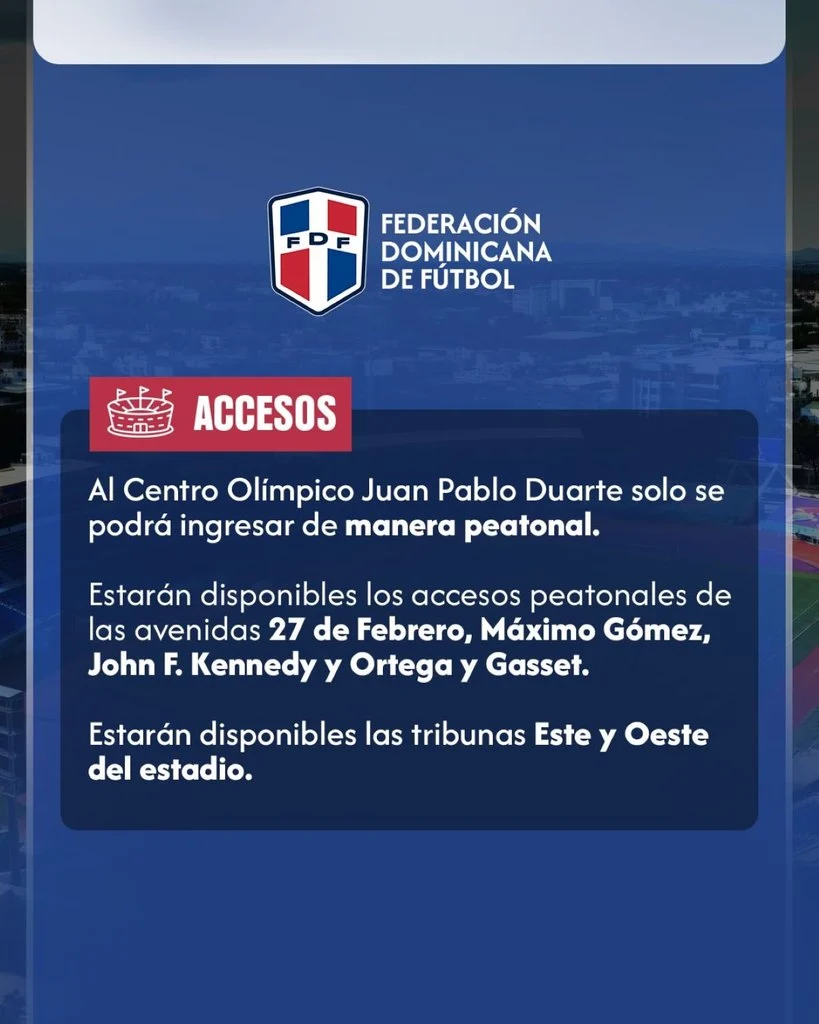 El Centro Olímpico será exclusivamente peatonal para duelo RD vs. Haití