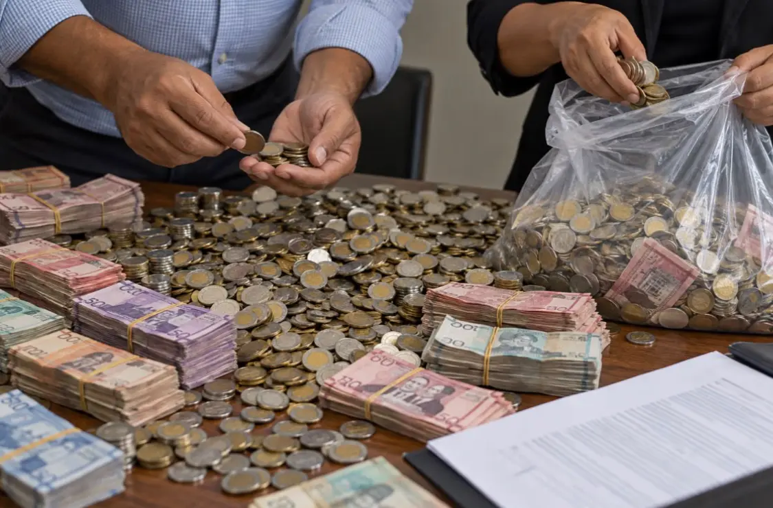 RD$136 mil en monedas, así pagó un empresario una demanda laboral en Ocoa