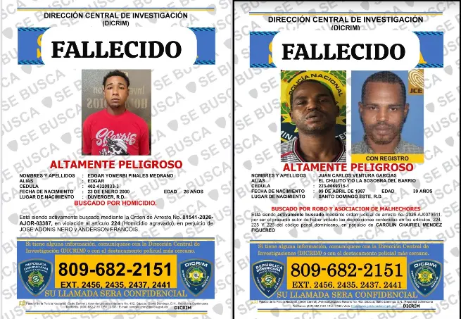 Dos hombres buscados por robos mueren en alegados enfrentamientos con la Policía