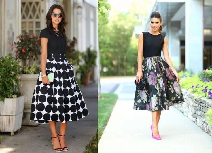 Faldas midi, bonita, coqueta y elegantes.