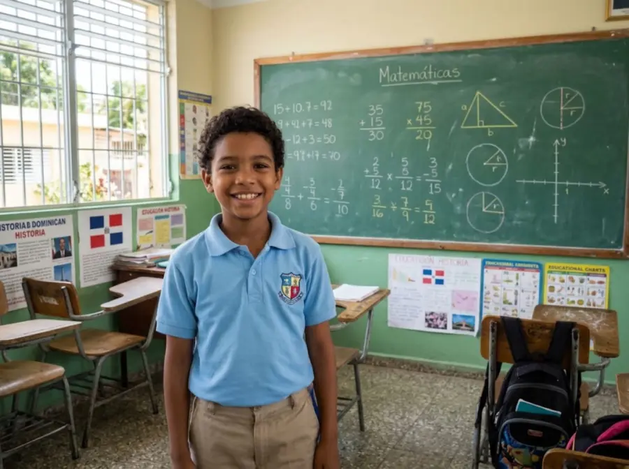 Imagen ilustrativa de un niño durante las clases de matemáticas. Generada con IA.