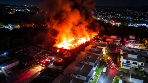 Incendio afectó fábrica de aceite de coco en San Cristóbal/Fuente externa