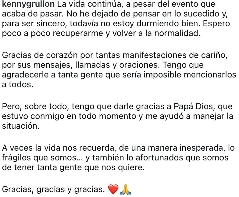 Kenny Grullón en Instagram.