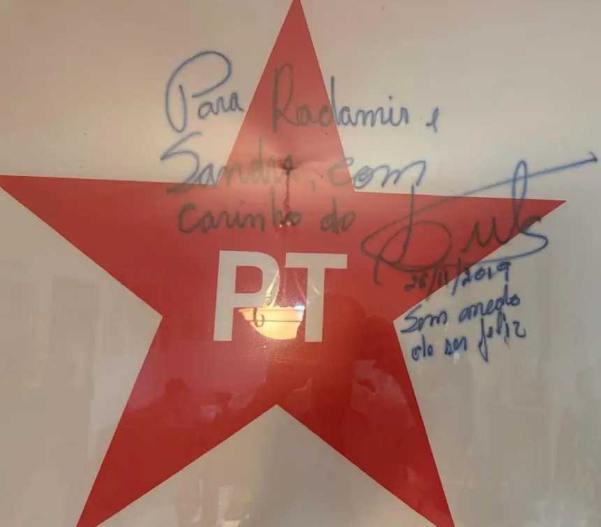 Los amigos Lula y Radhames Pérez.