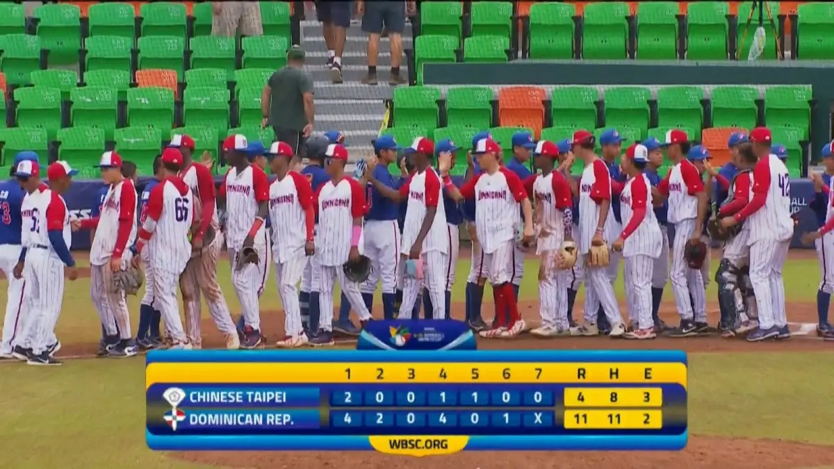 República Dominicana vence 11-4 a China Taipei y va por medalla este domingo en el Mundial de Béisbol U15