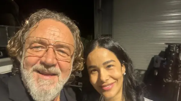 Russell Crowe y Massiel Taveras en 'The get out'