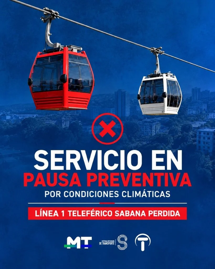Teleferico de Santo Domingo pausa momentaneamente operaciones