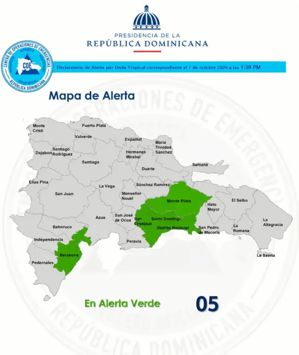 Se esperan aguaceros, tormentas eléctricas y ráfagas de viento