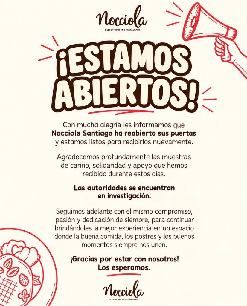 Restaurante Nocciola vuelve a operar tras robo ocurrido en la madrugada de ayer