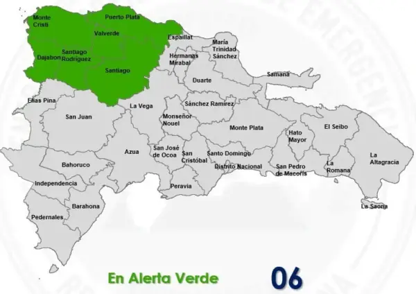 COE coloca seis provincias en alerta verde por posibles aguaceros y tormentas eléctricas/Fuente externa
