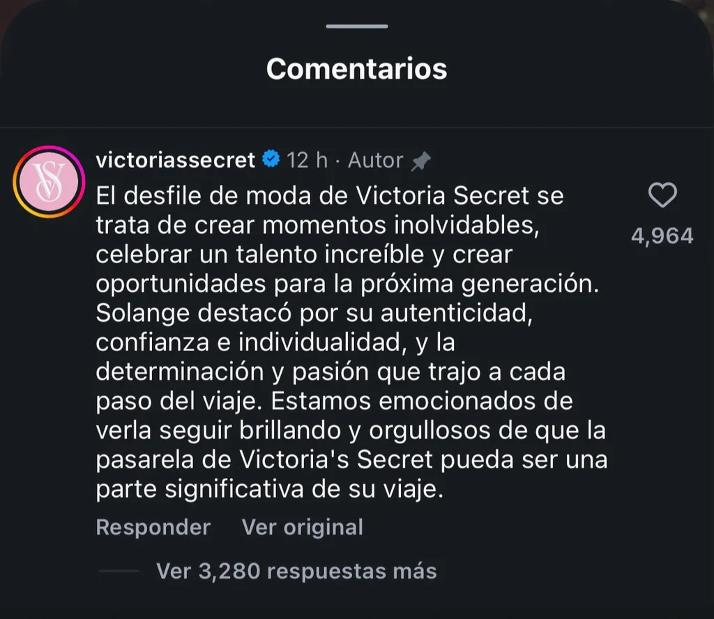 Andreína Martínez recibe masivo respaldo tras resultado del Victoria’s Secret Fashion Show 2026