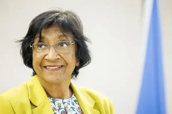La juez sudafricana Navanethem "Navi" Pillay es la ganadora del Premio Nobel de la Paz 2026. EFE/Valentin Flauraud